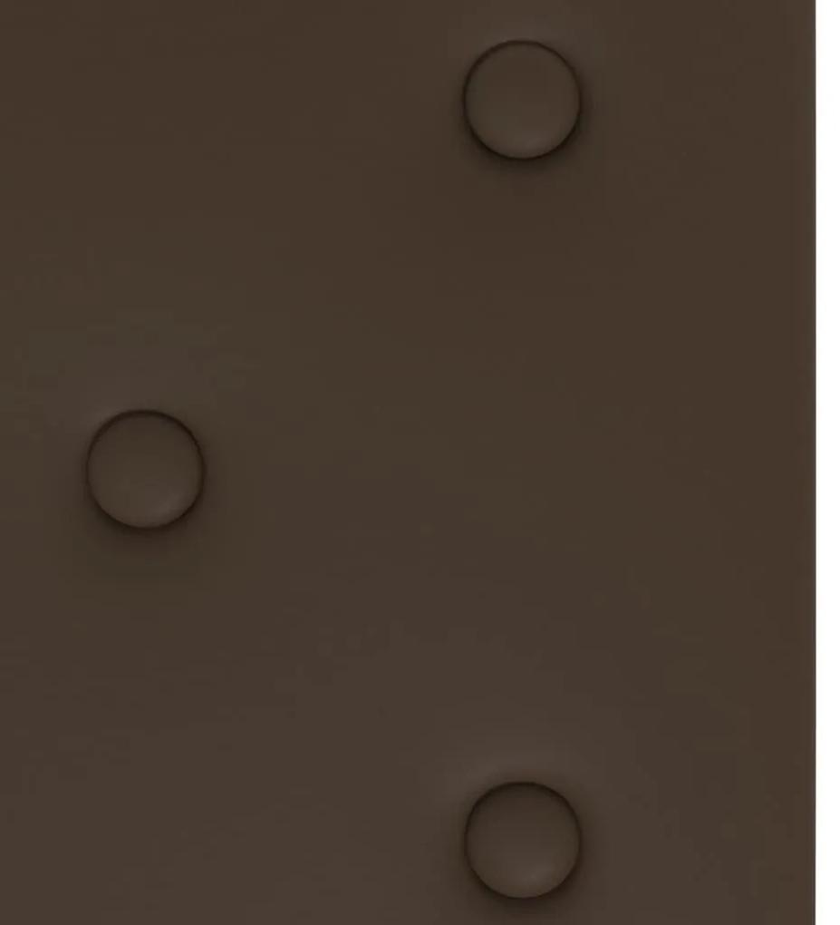Πάνελ Τοίχου 12 τεμ. Καφέ 90 x 30 εκ. 3,24 μ² Συνθετικό Δέρμα - Καφέ