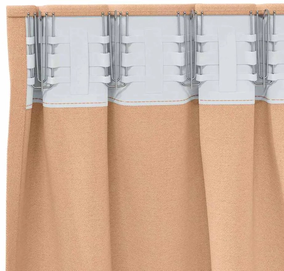 vidaXL Κουρτίνες 2 pcs Ανοιχτό καφέ 225x140εκ. Πολυεστέρας