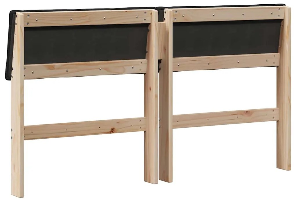 vidaXL Ταπετσαρισμένο κεφαλάρι Μαύρο 160 cm Στερεά ξυλεία πεύκου