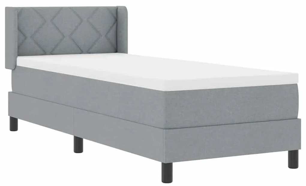 vidaXL Κρεβάτι box spring με στρώμα με στρώμα Ανοιχτό γκρι 80 x 200 cm