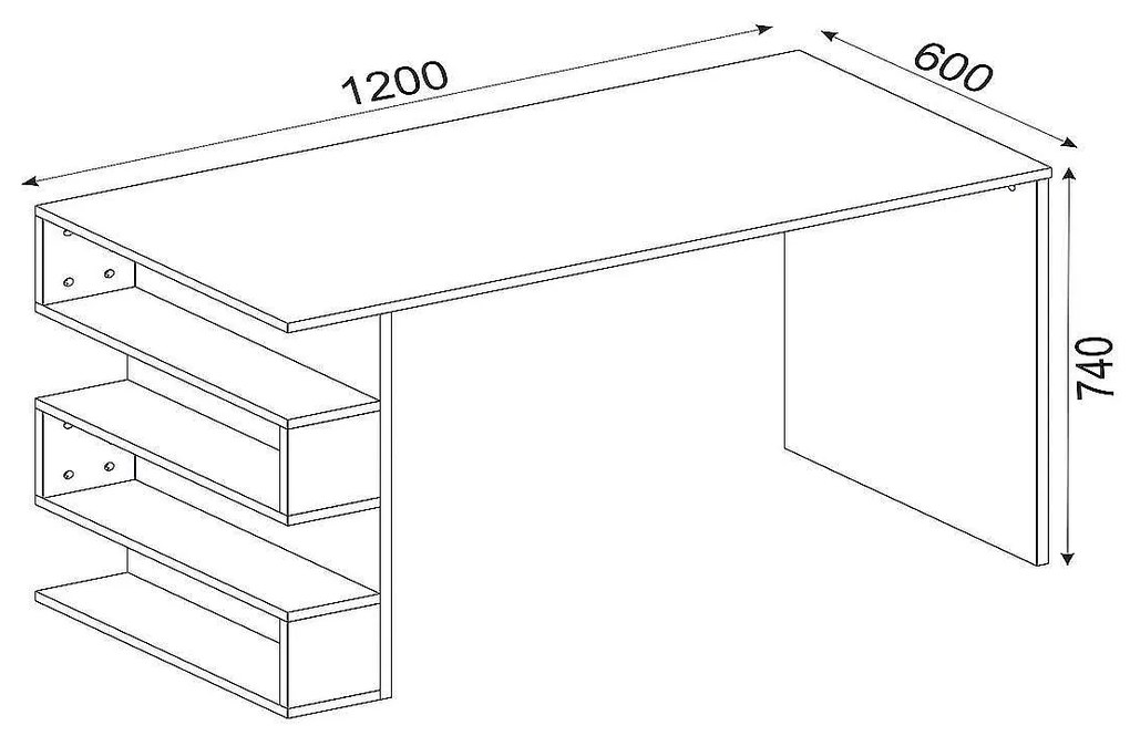 Γραφείο CLEORA Λευκό Μοριοσανίδα/Μελαμίνη 120x60x74cm - 14410271