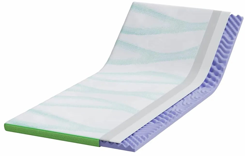 vidaXL Στρώμα επικάλυψης Λευκό και Πράσινο 180 x 200 x 6 εκ