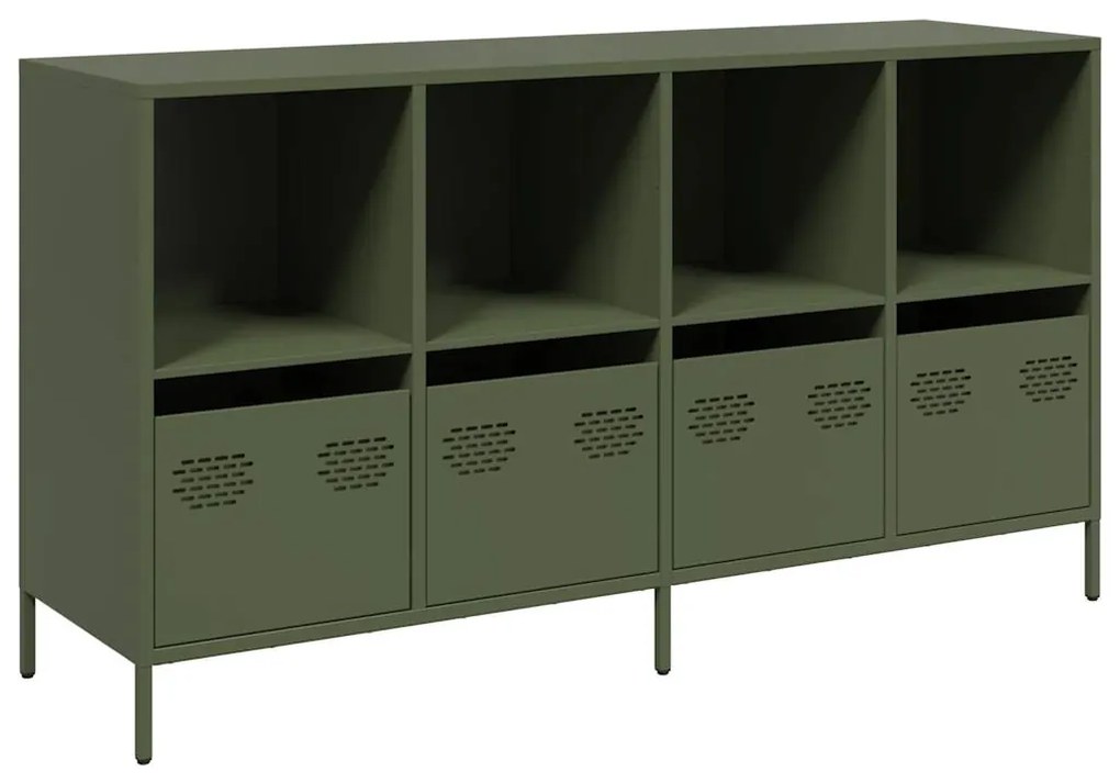 vidaXL Sideboard Ελαιοπράσινο 135x39x73,5 cm Ατσάλι ψυχρής έλασης