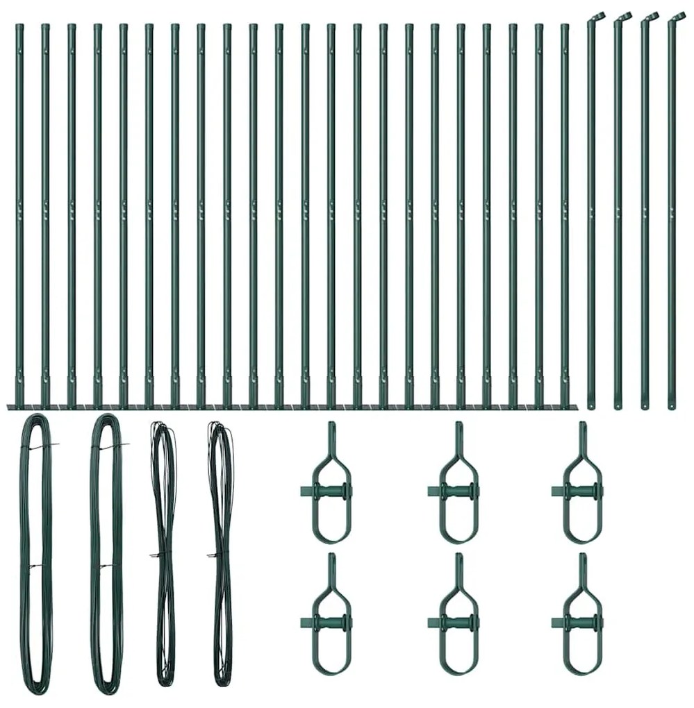 vidaXL Στύλος Περιφράξεων 26 pcs Ασημί 3.2 x 3.2 x 140 εκ Ατσάλι