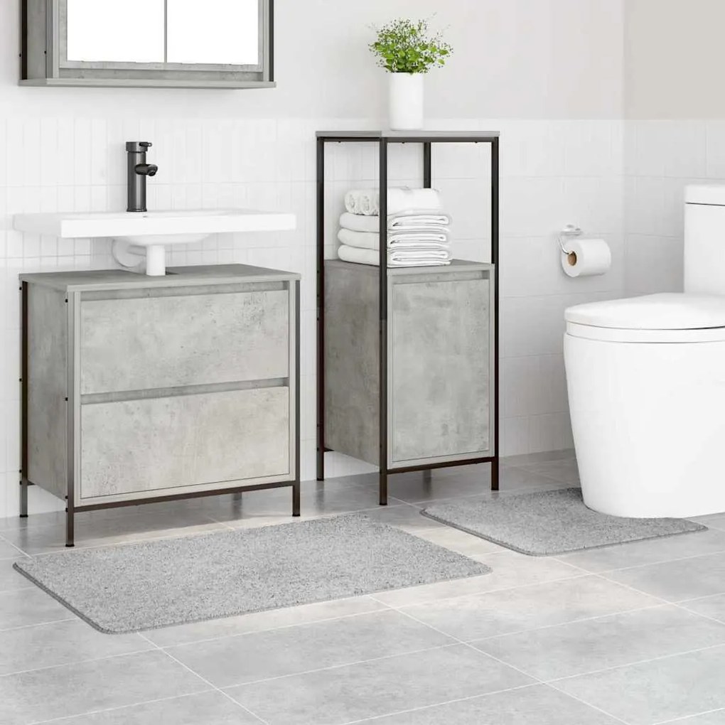 vidaXL Πατάκι μπάνιου 2 pcs Γκρι 50 x 50 cm Πολυπροπυλένιο