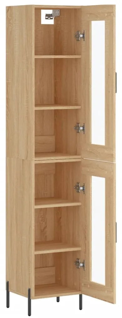 vidaXL Μπουφές Sonoma δρυς 34,5 x 34 x 180 εκ. από Επεξεργασμένο Ξύλο