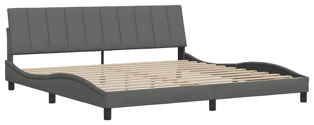 vidaXL Σκελετός Κρεβατιού Χωρίς Στρώμα Hanko Σκ. Γκρι 200x200 εκ.Υφασμάτινο