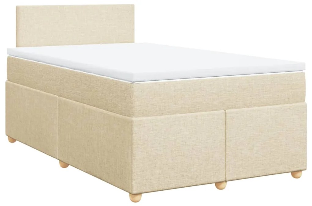 ΚΡΕΒΑΤΙ BOXSPRING ΜΕ ΣΤΡΩΜΑ ΚΡΕΜ 120X200 ΕΚ. ΥΦΑΣΜΑΤΙΝΟ 3286645