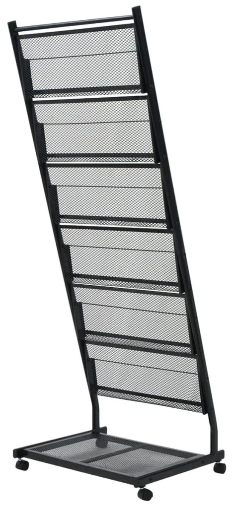 vidaXL Ραφιέρα Περιοδικών Μαύρη Α4 47,5 x 43 x 133 εκ.