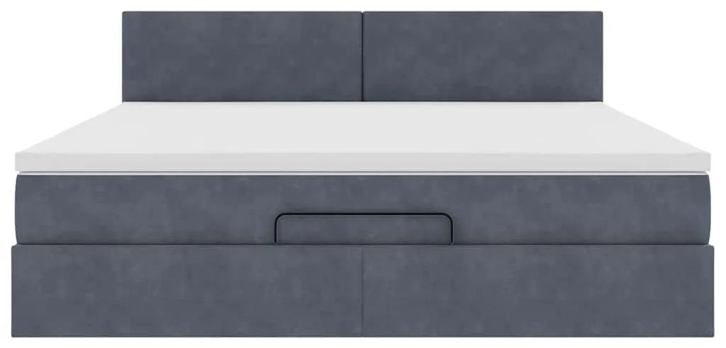 vidaXL Οθωμανικό κρεβάτι με στρώμα σκούρο γκρι 180x200cm Velvet