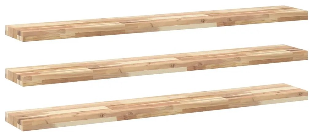 vidaXL Ράφια Κρεμαστά 3 Τεμ. 160x40x4εκ Ακατέργαστο Μασίφ Ξύλο Ακακίας