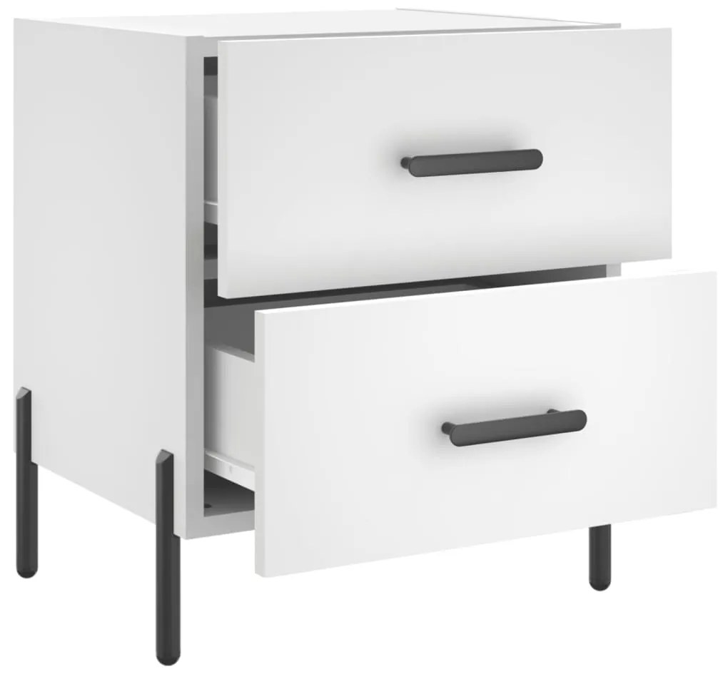 vidaXL Κομοδίνο Λευκό 40 x 35 x 47,5 εκ. από Επεξεργασμένο Ξύλο
