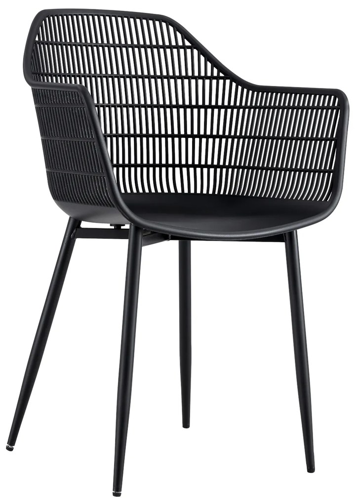 Πολυθρόνα Κήπου ArteLibre KOPHIPHI Μαύρο PP/Μέταλλο 53x58x86.5cm