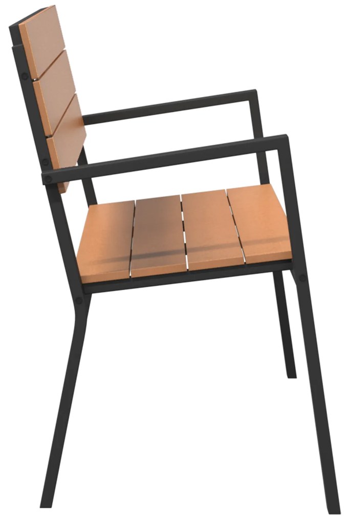vidaXL Παγκάκι κήπου Καφέ 118 x 54 x 77 εκ. Ατσάλι