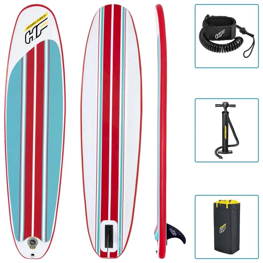 Bestway Φουσκωτή Σανίδα SUP Hydro-Force Compact Surf 8 243x57x7 εκ. - Πολύχρωμο