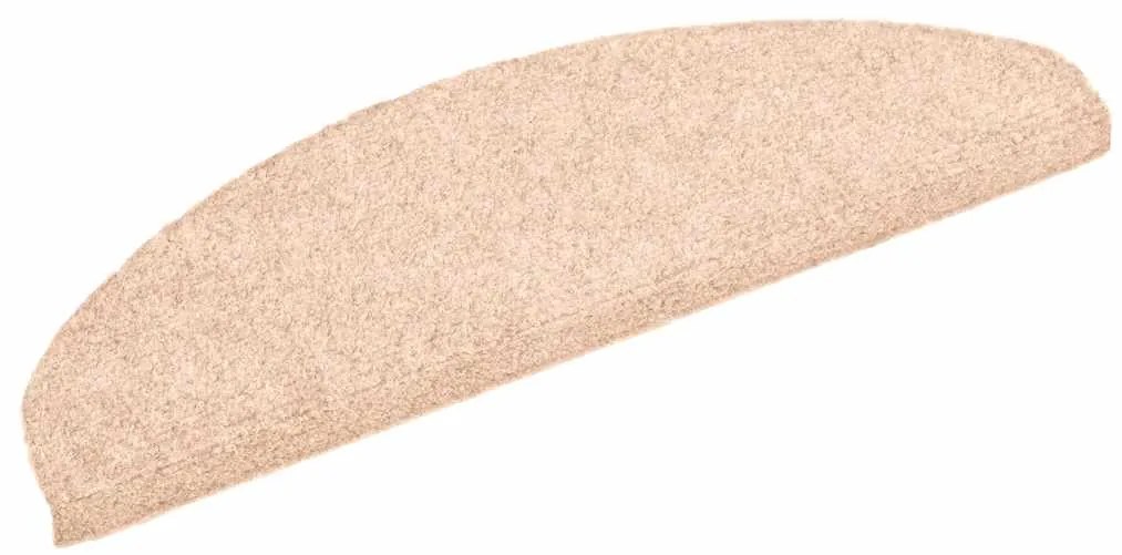 vidaXL Πατάκια Σκαλιών Αυτοκόλλητα 30 τεμ. 65x21x4 εκ. Κρεμ Ημίστρογγυλά Μεγάλα