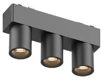 Μαγνητικό Φωτιστικό Ράγας Ultra Thin LED 6W 3CCT 3 Κύλινδροι InLight-TMU0090-Black-Μαύρο TMU0090-Black