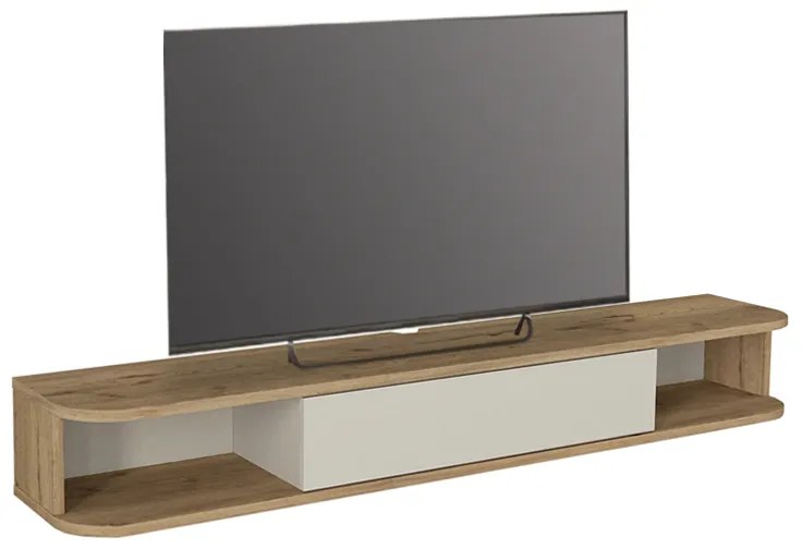 ΕΠΙΠΛΟ ΤΗΛΕΟΡΑΣΗΣ ΕΠΙΤΟΙΧΙΟ CROSS MEGAPAP ΜΕ LED ΧΡΩΜΑ SEPET OAK - SANDSTONE 150X29,6X19,2ΕΚ.