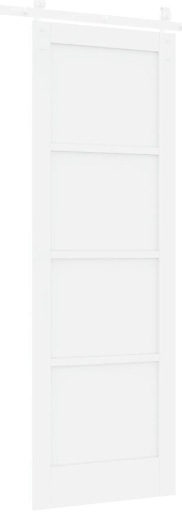 vidaXL Συρόμενη Πόρτα  με Σετ Εξαρτημάτων Λευκή 73.5x211 cm Στερεό Ξύλο Πεύκου