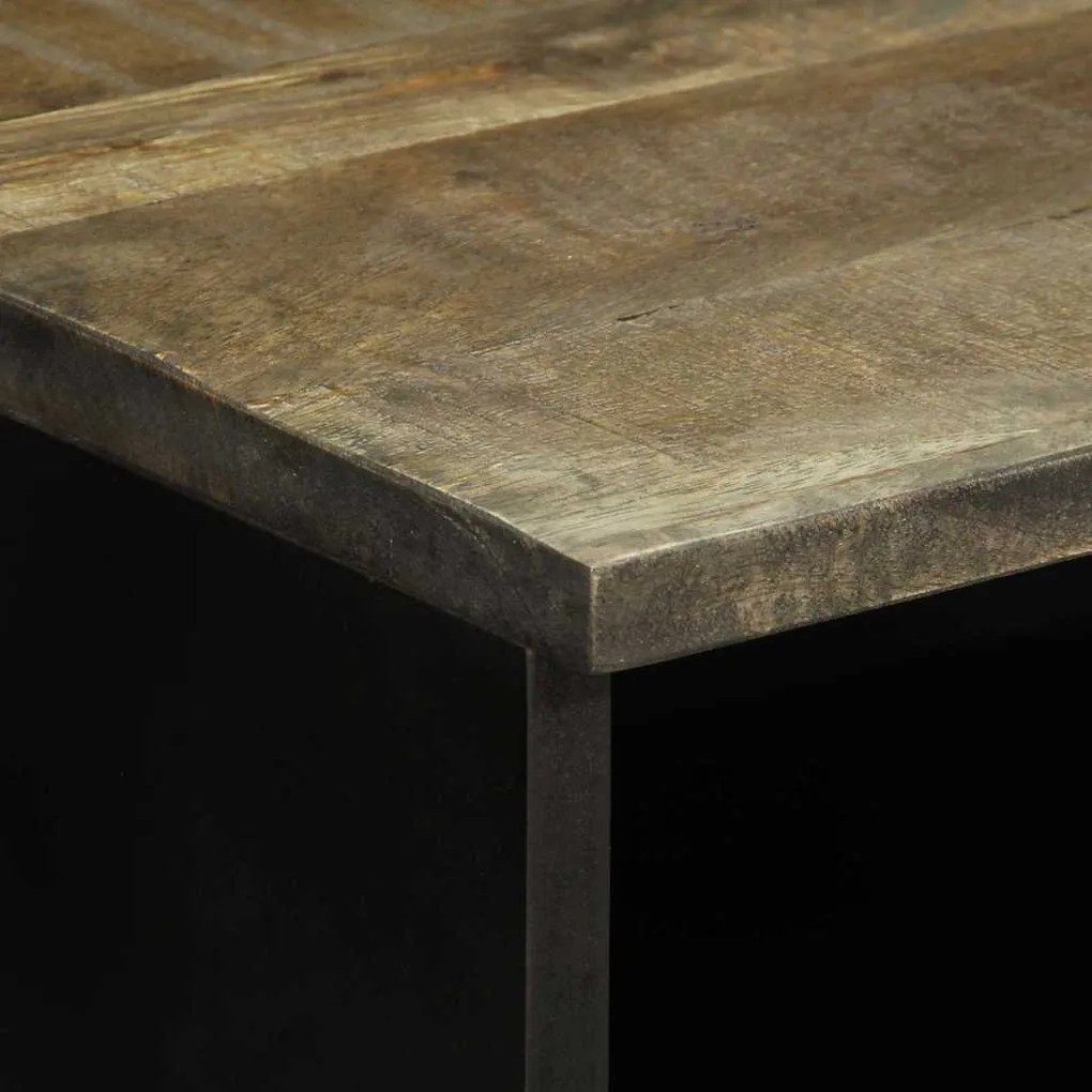 κομοδίνο ντουλάπι ανοιχτό γκρι 40x33x46 cm μασίφ ξύλο Mango - Γκρι
