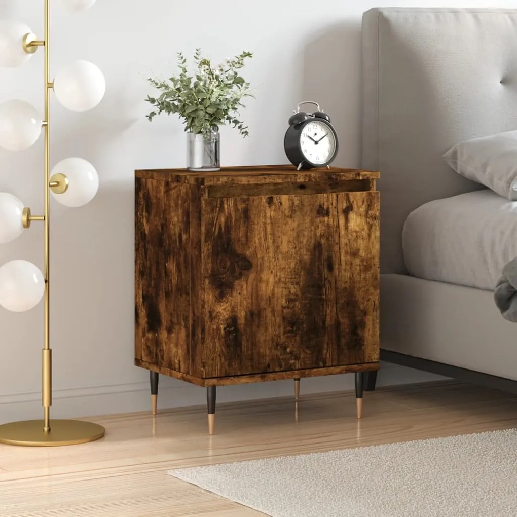 vidaXL Κομοδίνο Καπνιστή Δρυς 40x30x50 εκ. από Επεξεργασμένο Ξύλο