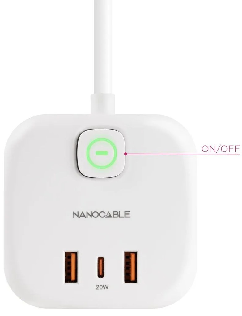 Λωρίδα NANOCABLE 10.37.0011 Λευκό (1,4 m)