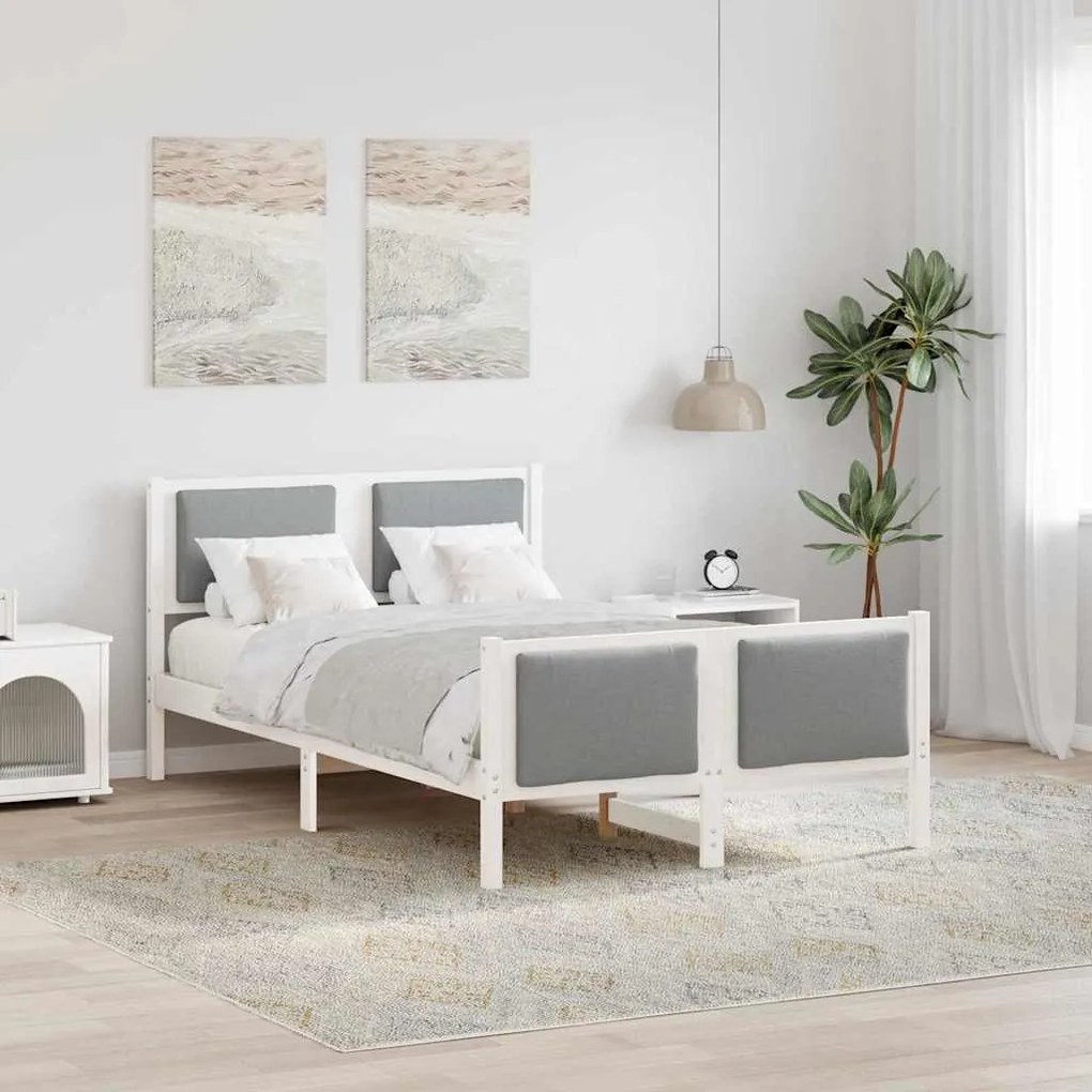 Σκελετός Κρεβατιού με κεφαλάρι Ανοιχτό γκρι 120 x 190 cm ύφασμα