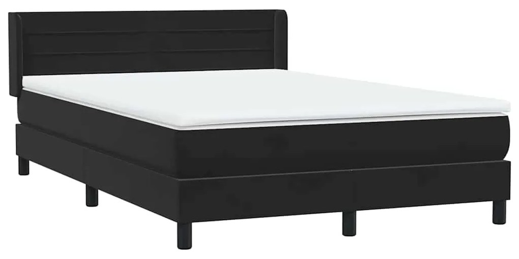 vidaXL Κρεβάτι Boxspring με Στρώμα Μαύρο 160x210 εκ. Βελούδινο