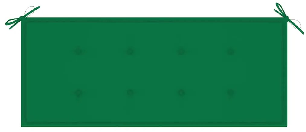 vidaXL Παγκάκι Batavia 120 εκ. από Μασίφ Ξύλο Teak με Πράσινο Μαξιλάρι