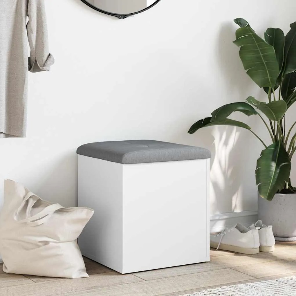 vidaXL Παγκάκι Αποθήκευσης Λευκό 42 x 42 x 45 εκ. από Επεξεργ. Ξύλο