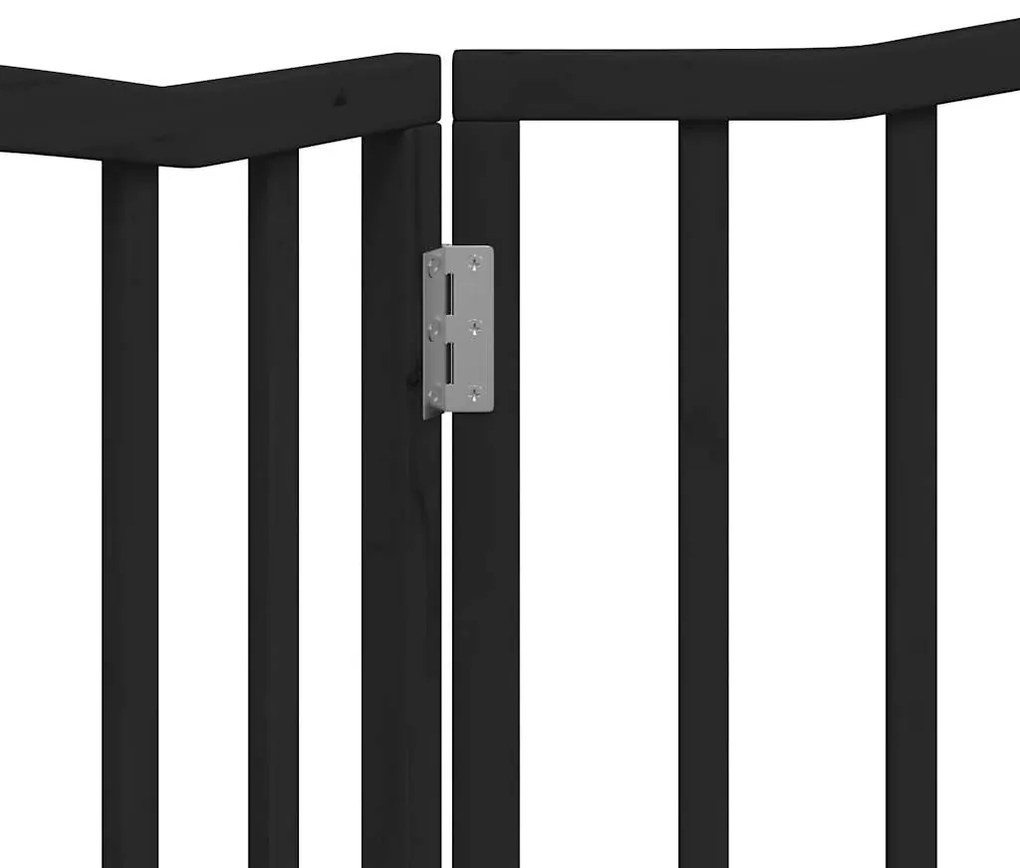 Διαχωριστικό Σκύλων Πτυσσόμενο 2 Πάνελ Μαύρο 160 εκ Ξύλο Λεύκας - Μαύρο