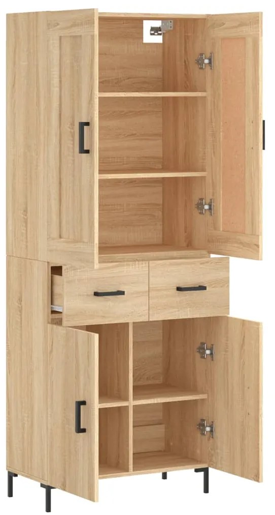 vidaXL Ντουλάπι Sonoma δρυς 69,5 x 34 x 180 εκ. από Επεξεργασμένο Ξύλο
