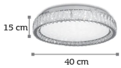 InLight Πλαφονιέρα οροφής από χρώμιο μέταλλο και κρύσταλλα (42013-Γ)
