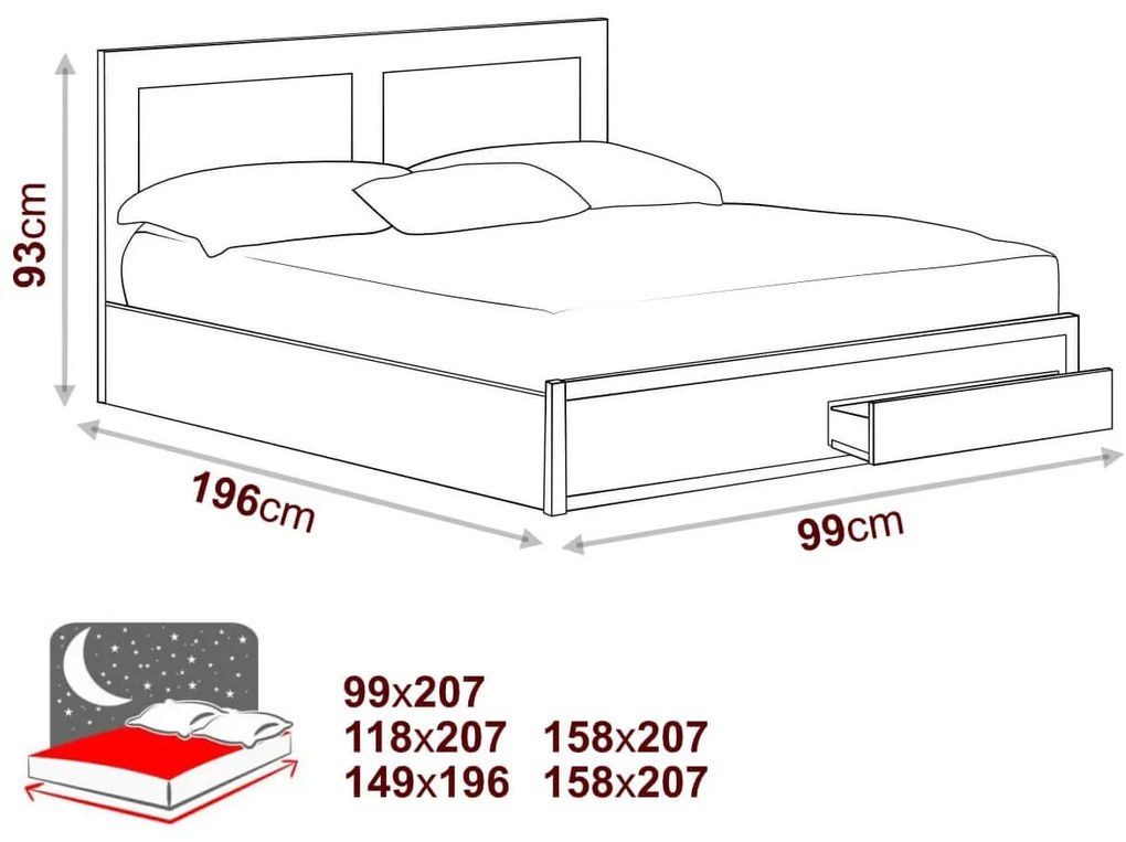 Κρεβάτι Life-110 x 200-Karudi Zebrano