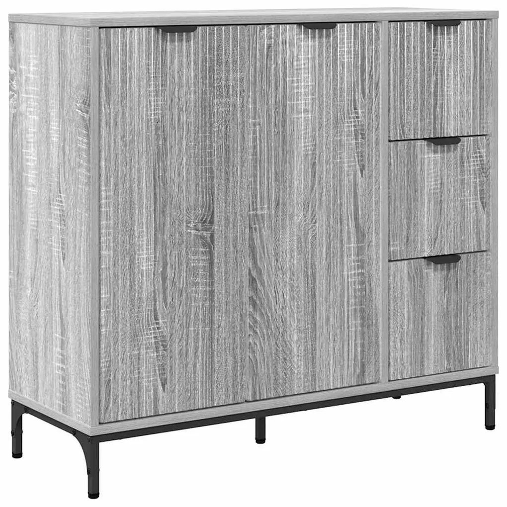 vidaXL Πλαϊνό γραφείο με συρτάρι Γκρι sonoma 89.5 x 33 x 82 εκ.