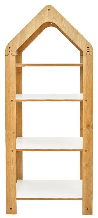 Ραφιέρα Montessori Zoilen II φυσικό-λευκό-ροζ mdf 50x30x120εκ 50x30x120 εκ.