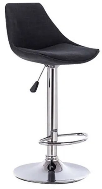 Σκαμπό Bar 88 43.0205.S (Σετ 2τμχ) 38x46x105cm Black Metal, Fabric
