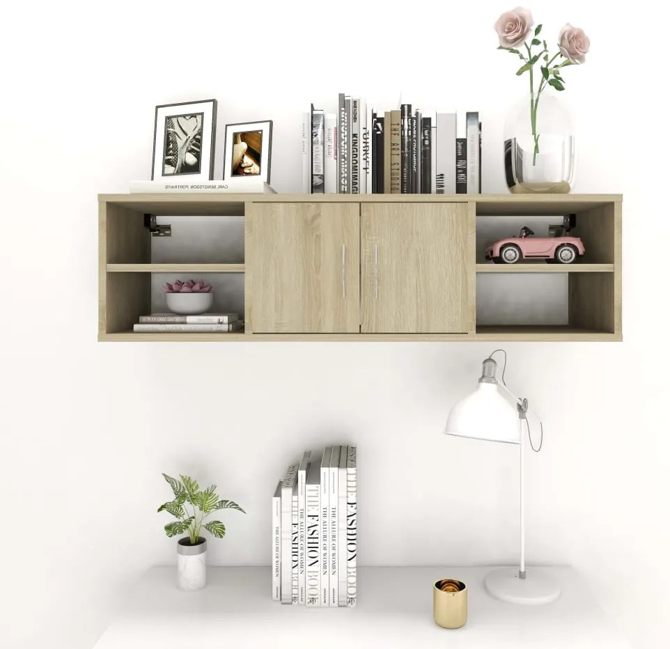 vidaXL Ράφι Τοίχου Sonoma Δρυς 102 x 30 x 29 εκ. Επεξ. Ξύλο