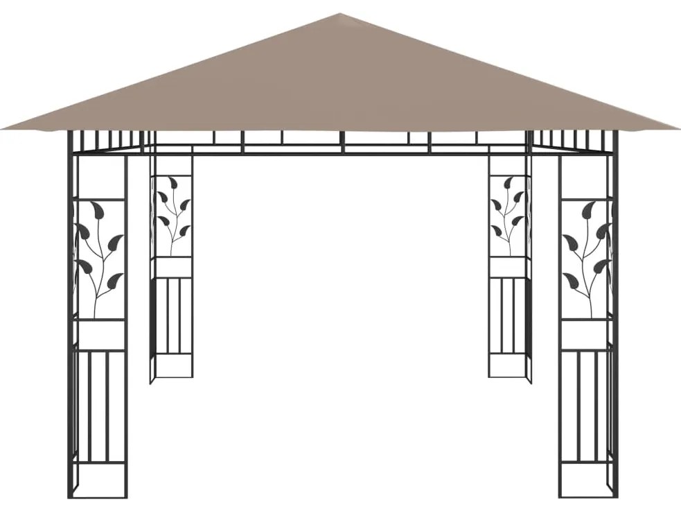 vidaXL Κιόσκι με Αντικουνουπικό Δίχτυ Taupe 4x3x2,73 μ. / 180 γρ./μ²