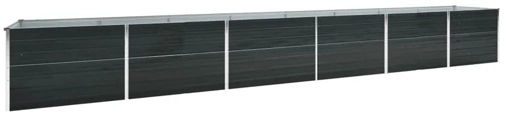 vidaXL Ζαρντινιέρα Υπερυψωμένη Ανθρακί 600x80x77 εκ. Γαλβαν. Χάλυβας