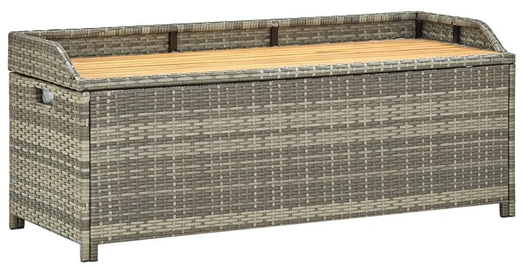 vidaXL Παγκάκι Κήπου με Αποθηκευτικό Χώρο Γκρι 120 εκ. Συνθετικό Ρατάν