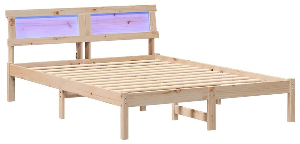 vidaXL Σκελετός Κρεβατιού Καφέ 135 x 190 cm Μασίφ ξύλο πεύκου