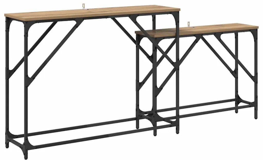 vidaXL Τραπέζι κονσόλας 2 pcs Artisan Oak 100 x 28 x 75 εκ.