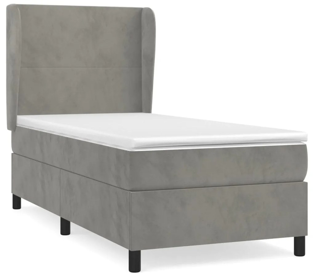 ΚΡΕΒΑΤΙ BOXSPRING ΜΕ ΣΤΡΩΜΑ ΑΝΟΙΧΤΟ ΓΚΡΙ 100X200 ΕΚ. ΒΕΛΟΥΔΙΝΟ 3129075