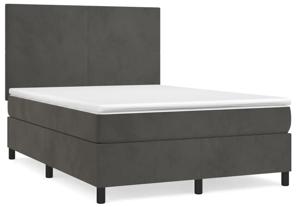 ΚΡΕΒΑΤΙ BOXSPRING ΜΕ ΣΤΡΩΜΑ ΣΚΟΥΡΟ ΓΚΡΙ 140X200 ΕΚ. ΒΕΛΟΥΔΙΝΟ 3142906