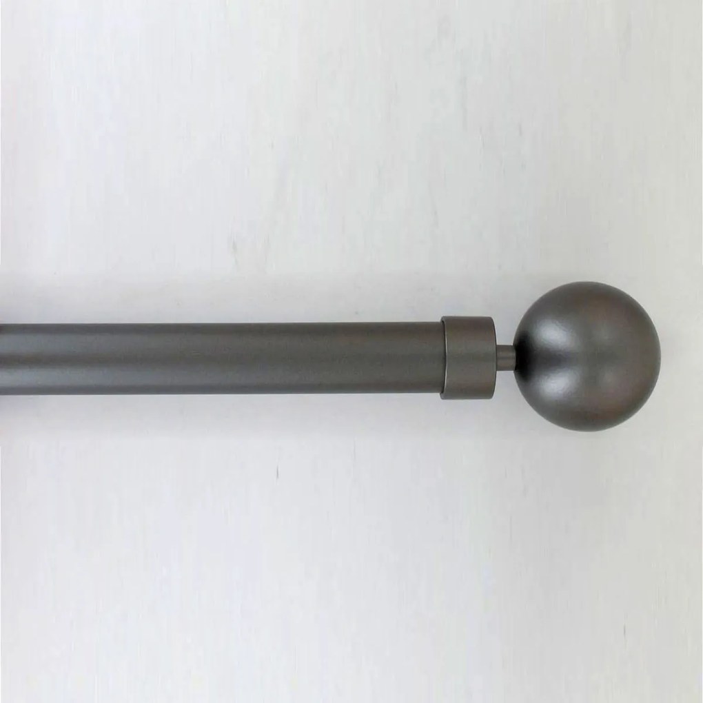 Κουρτινόξυλο Φ28mm Μονό Επεκτεινόμενο 210-380cm Με Άκρα L-N Gaia Grey 7628210938