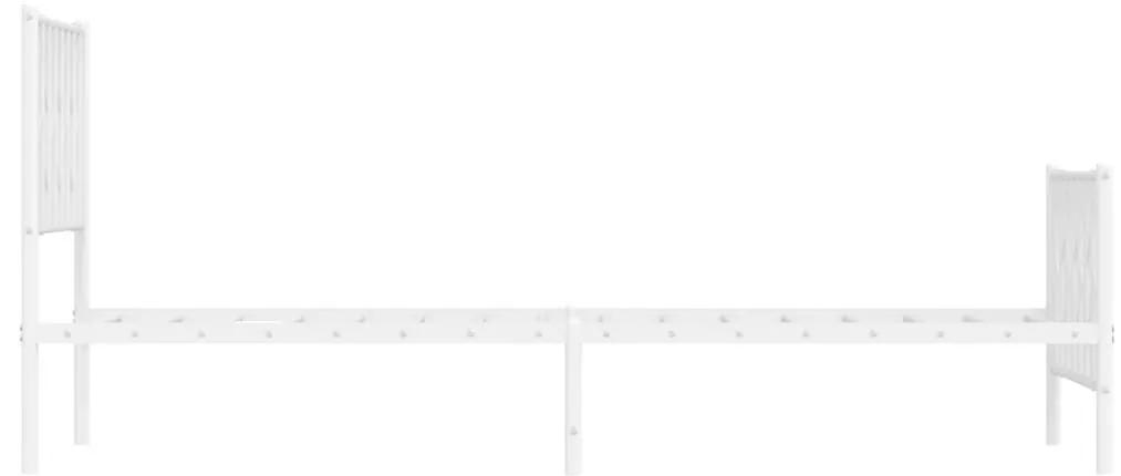 Πλαίσιο Κρεβατιού με Κεφαλάρι/Ποδαρικό Λευκό 90x200 εκ. Μέταλλο