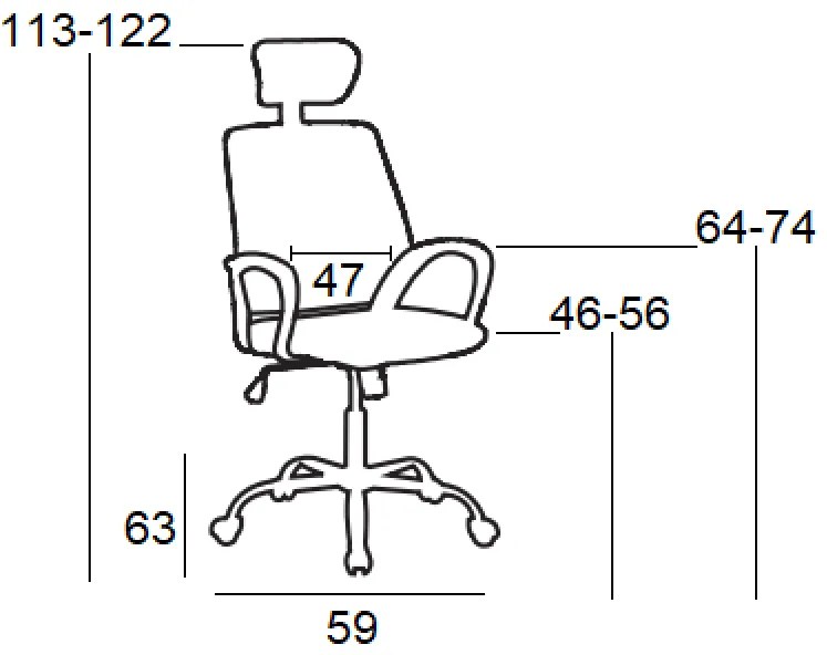 A8980 ΜΑΥΡO MESH ΠΟΛΥΘΡΟΝΑ ΓΡΑΦΕΙΟΥ 59X63X46-113/56-122εκ.