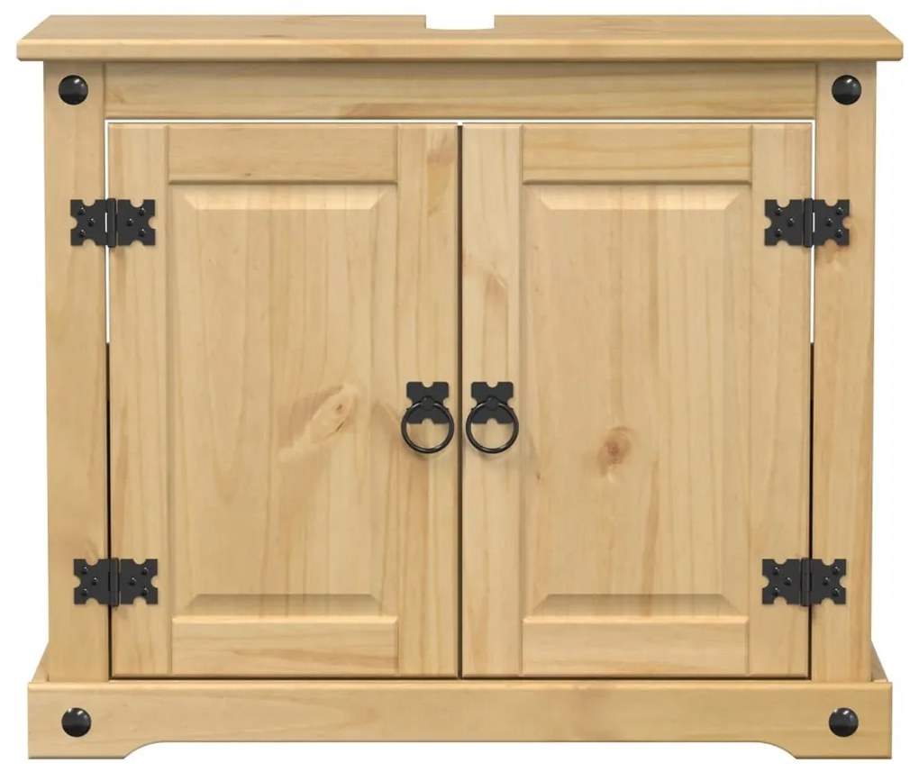 vidaXL Ντουλάπι Μπάνιου Corona 73x33x60 εκ. από Μασίφ Ξύλο Πεύκου