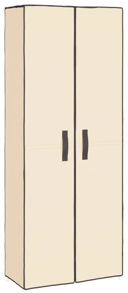 vidaXL Παπουτσοθήκη Κρεμ 60 x 30 x 166 εκ. Υφασμάτινη